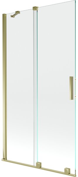 Mexen Velar parawan nawannowy 2-skrzydłowy rozsuwany 100 x 150 cm, transparent, złoty - 896-100-000-01-50