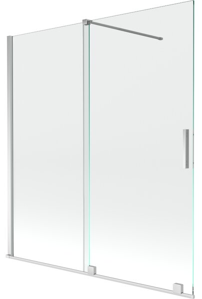 Mexen Velar parawan nawannowy 2-skrzydłowy rozsuwany 150 x 150 cm, transparent, chrom - 896-150-000-01-01
