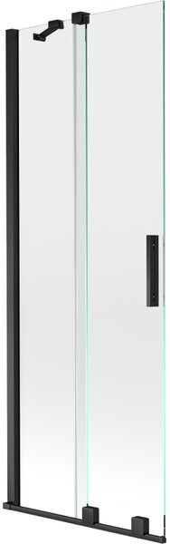 Mexen Velar parawan nawannowy 2-skrzydłowy rozsuwany 75 x 150 cm, transparent, czarny - 896-075-000-01-70