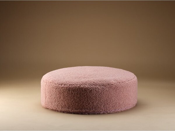 Różowy dziecięcy worek do siedzenia z materiału bouclé Round – Wigiwama
