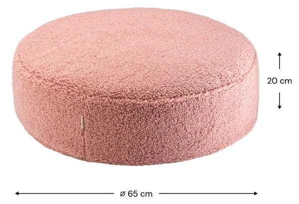 Różowy dziecięcy worek do siedzenia z materiału bouclé Round – Wigiwama