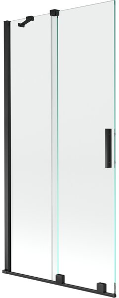 Mexen Velar parawan nawannowy 2-skrzydłowy rozsuwany 90 x 150 cm, transparent, czarny - 896-090-000-01-70