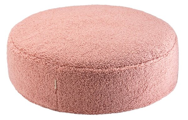 Różowy dziecięcy worek do siedzenia z materiału bouclé Round – Wigiwama