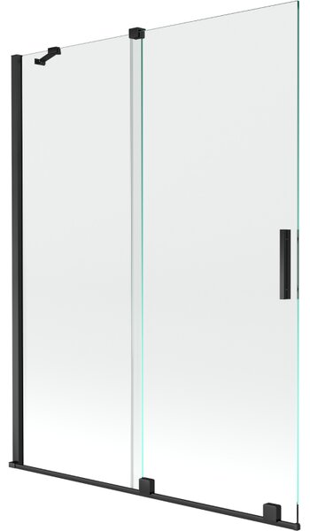Mexen Velar parawan nawannowy 2-skrzydłowy rozsuwany 130 x 150 cm, transparent, czarny - 896-130-000-01-70
