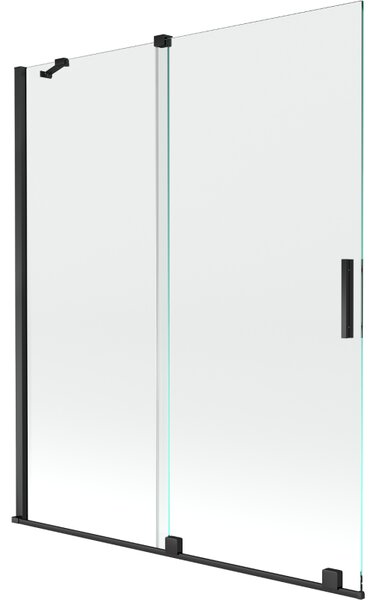 Mexen Velar parawan nawannowy 2-skrzydłowy rozsuwany 140 x 150 cm, transparent, czarny - 896-140-000-01-70