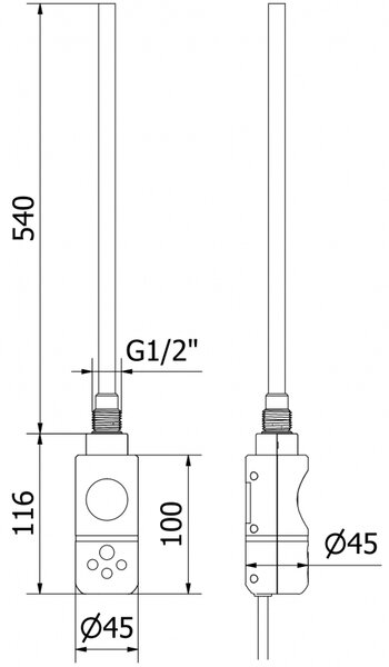 Mexen Ceres grzejnik elektryczny 1200 x 500 mm, 600 W, czarny - W111-1200-500-2600-70
