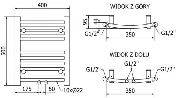Mexen Ares grzejnik elektryczny 500 x 400 mm, 300 W, biały - W102-0500-400-2300-20