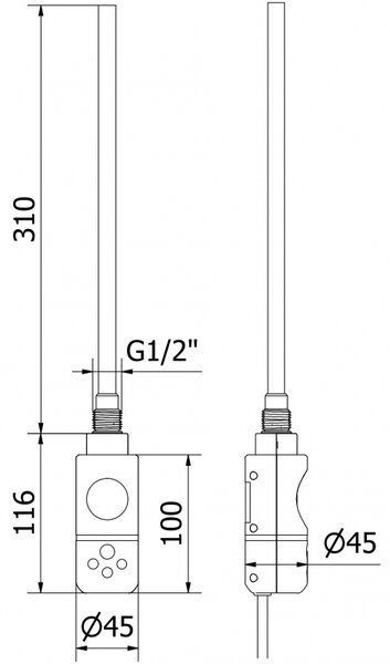 Mexen Uran grzejnik elektryczny 800 x 500 mm, 300 W, chrom - W105-0800-500-2300-01