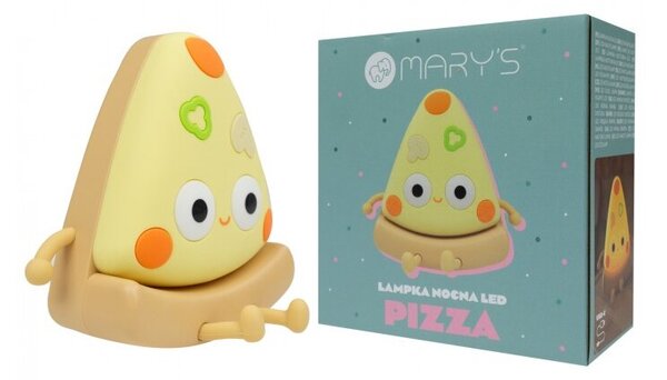 Lampka nocna dla dzieci bezprzewodowa żółta pizza LED 0.5W Mary's