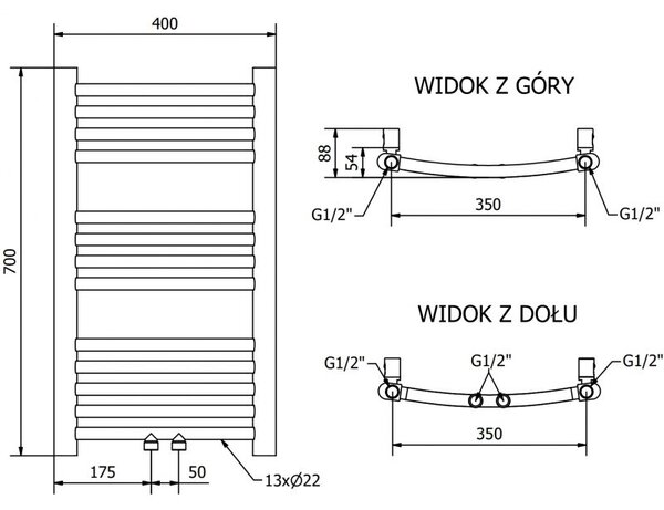 Mexen Ares grzejnik elektryczny 700 x 400 mm, 300 W, biały - W102-0700-400-2300-20