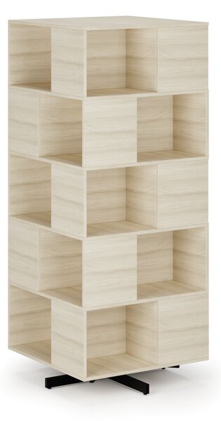 Półka obrotowa, 800×800×1932 mm, 4x 5 przedziałów, dąb naturalny