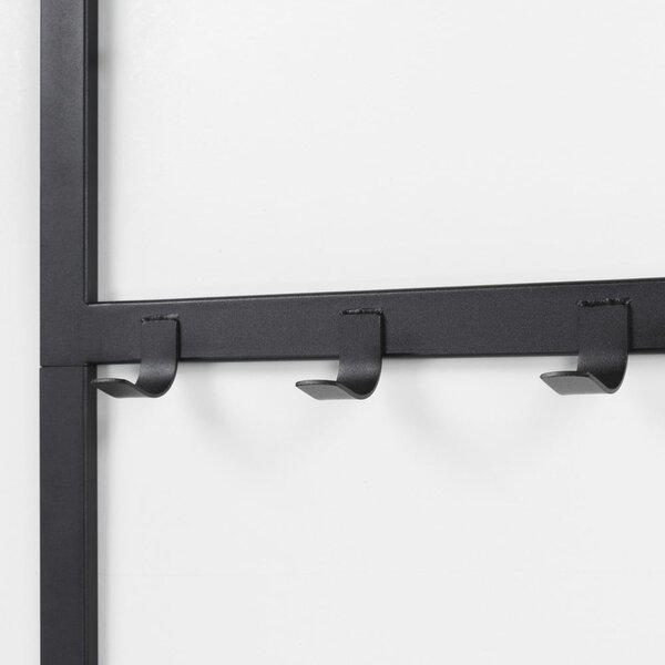 Czarny metalowy zestaw do przedpokoju 70x178x29 cm Ivar – Spinder Design