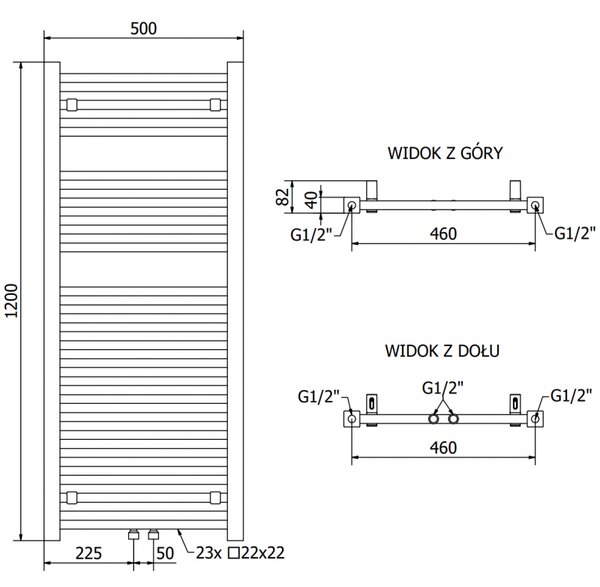 Mexen Pluton grzejnik elektryczny 1200 x 500 mm, 600 W, biały - W106-1200-500-2600-20
