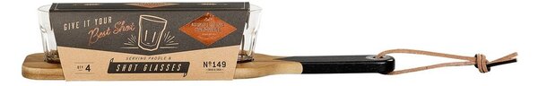 Drewniana deska do serwowania z 4 kieliszkami Gentlemen's Houseware