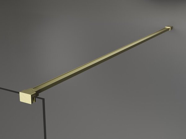 Mexen Kioto ścianka prysznicowa Walk-in 80 x 200 cm, czarny wzór 8 mm, złota szczotkowana - 800-080-101-55-78