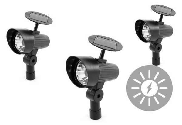 Komplet 3 x Reflektor solarny ogrodowy Garth 3 x LED dioda