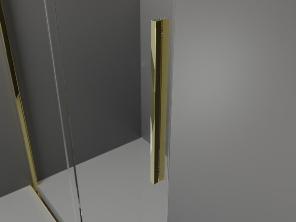 Mexen Velar ścianka prysznicowa rozsuwana Walk-in 130 x 200 cm, szron 8 mm, złota - 871-130-000-33-50