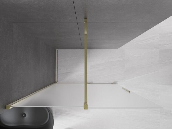 Mexen Velar ścianka prysznicowa rozsuwana Walk-in 130 x 200 cm, szron 8 mm, złota - 871-130-000-33-50
