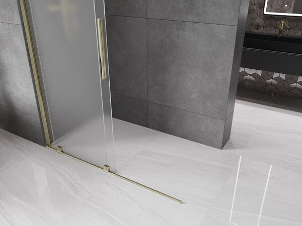Mexen Velar ścianka prysznicowa rozsuwana Walk-in 130 x 200 cm, szron 8 mm, złota - 871-130-000-33-50