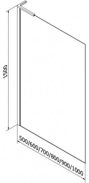 Mexen Next L parawan nawannowy 1-skrzydłowy 70 x 150 cm, transparent, czarny - 895-070-000-03-00-70