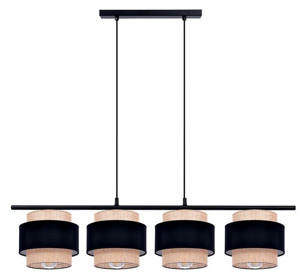 Lampa wisząca ze sznurka jutowego z 4 abażurami - A527 C4-A50