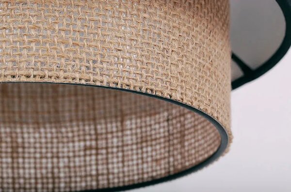 Lampa wisząca ze sznurka jutowego z 4 abażurami - A527 C4-A50