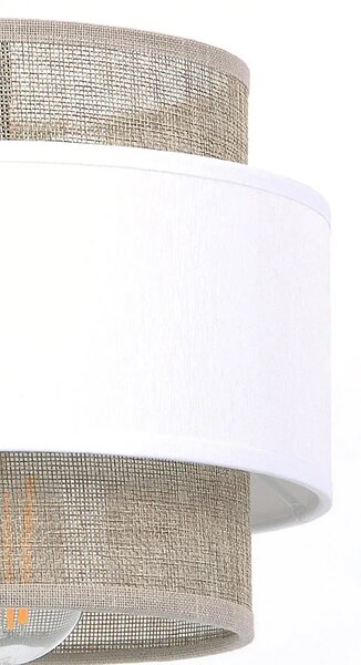 Biało-beżowa lampa wisząca abażurowa boho - A518 K0-C64