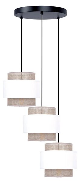 Potrójna beżowa lampa abażurowa boho - A520-Sozi