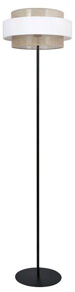 Beżowo-biała lampa stojąca abażurowa boho - 16X A523 K3-T58