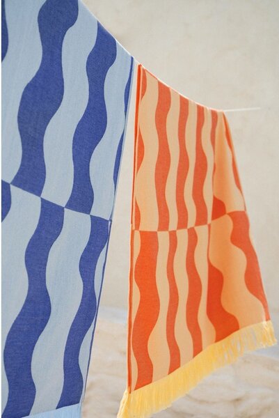 Niebieski bawełniany ręcznik plażowy 100x160 cm Nugo – noo.ma