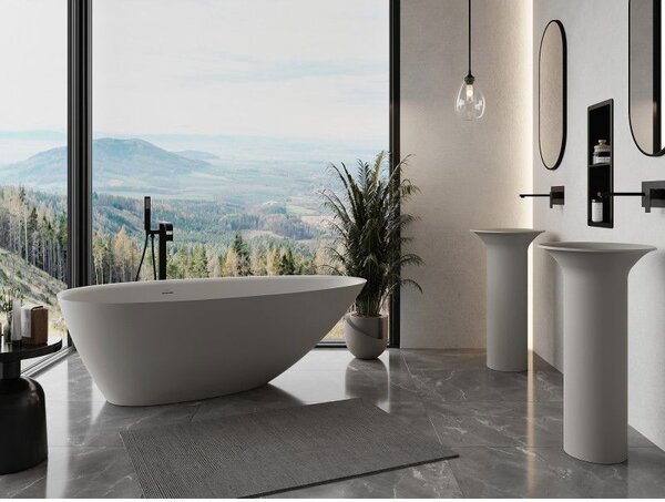 Mexen Milano wanna wolnostojąca z konglomeratu 150 x 82 cm, beton mat - 57301508561