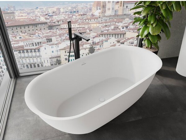 Mexen Siena wanna wolnostojąca z konglomeratu 170 x 80 cm, biała mat - 57291708000