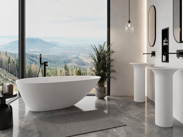 Mexen Milano wanna wolnostojąca z konglomeratu 170 x 86 cm, biała mat - 57301708500
