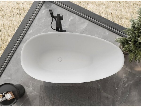 Mexen Milano wanna wolnostojąca z konglomeratu 170 x 86 cm, biała mat - 57301708500
