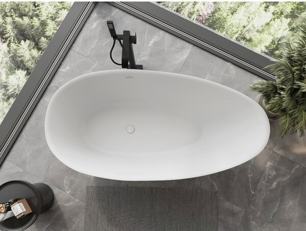 Mexen Milano wanna wolnostojąca z konglomeratu 170 x 86 cm, biała mat - 57301708500