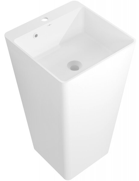 Mexen Neva umywalka wolnostojąca z konglomeratu 45 x 45 cm, biała mat - 26614500