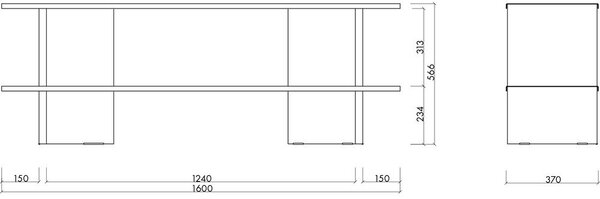 Żółty metalowy regał 160x57x37 cm Hes – noo.ma