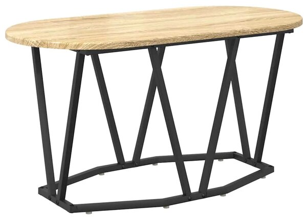 Owalny stolik kawowy w stylu loft dąb sonoma G0-E52