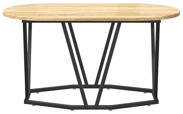 Owalny stolik kawowy w stylu loft dąb sonoma G0-E52