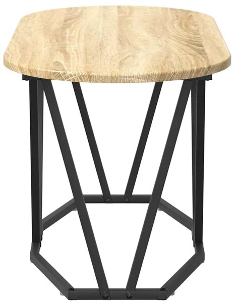 Owalny stolik kawowy w stylu loft dąb sonoma G0-E52