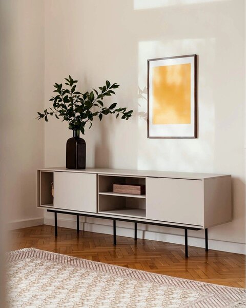 Szarobeżowa szafka pod TV 189x61x42 cm Mod – noo.ma