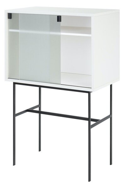 Szarobeżowa witryna z drzwiami przesuwnymi 70x109x40 cm Lekko – noo.ma