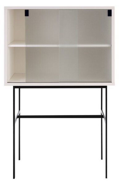 Szarobeżowa witryna z drzwiami przesuwnymi 70x109x40 cm Lekko – noo.ma
