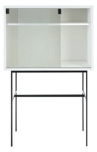 Szarobeżowa witryna z drzwiami przesuwnymi 70x109x40 cm Lekko – noo.ma