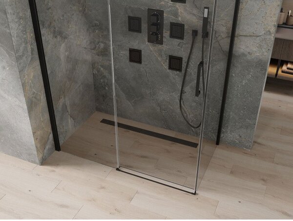 Mexen Omega kabina prysznicowa rozsuwana 130 x 70 cm, transparent, czarna - 825-130-070-70-00