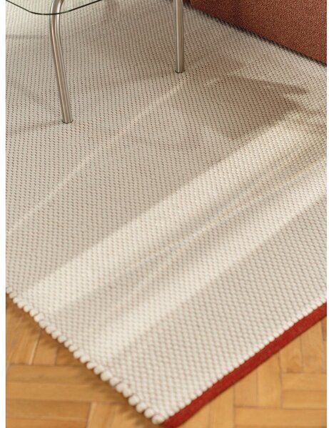Czerwony/beżowy wełniany chodnik tkany ręcznie 80x170 cm Lenu – noo.ma