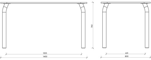 Stół z blatem w dekorze dębu 80x140 cm Meko – noo.ma