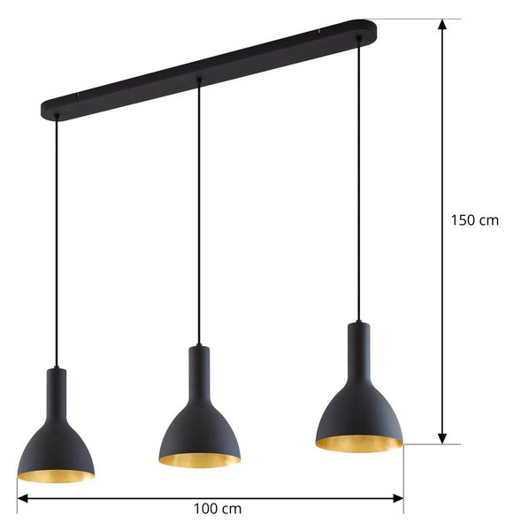 Lampa wisząca Cosmina Arcchio, możliwość ściemniania, czarny, kuchnia, metal, nowoczesny
