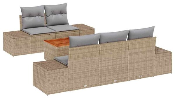 Zestaw Mebli Ogrodowych Komplet Wypoczynkowy 6-Częściowy Rattan Na Taras Balkon Ogród