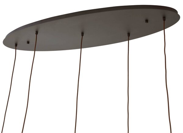 Lampa wisząca szklana Valentina Lindby, możliwość ściemniania, aluminiowy / szary / cynkowy, salon / jadalnia, szkło, design